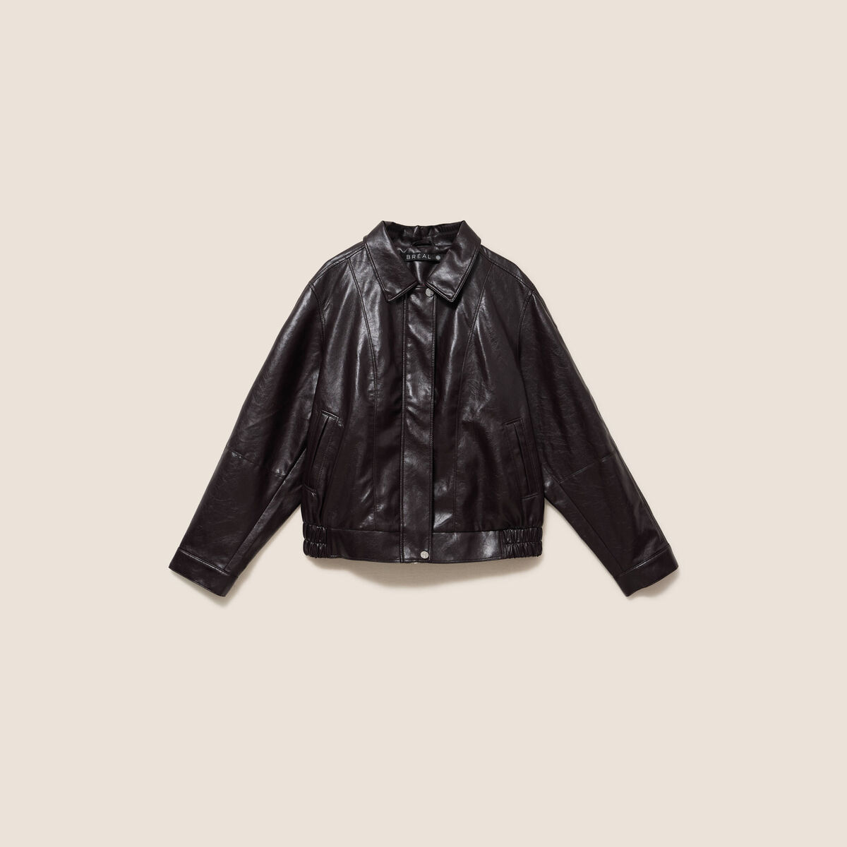 Blouson col montant marron femme