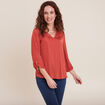 Blouse manches 3/4 vieux rose femme