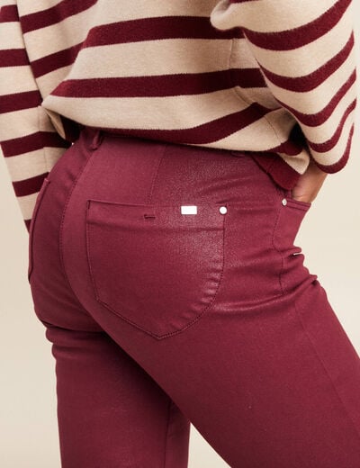 Pantalon magique L'Unique effet brillant bordeaux femme