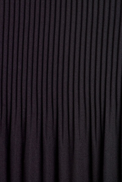 Robe droite plissée noir femme