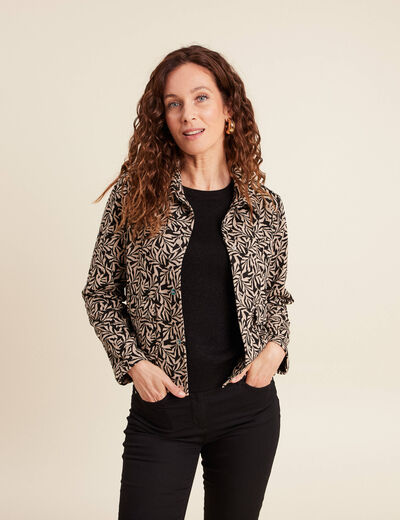 Veste droite doublée noir femme