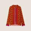 Chemise manches longues marron cognac femme