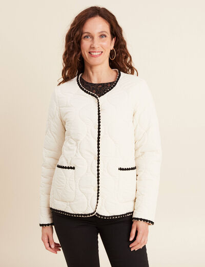 Doudoune sans col doublée ecru femme
