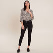 Blouse manches 3/4 noir femme