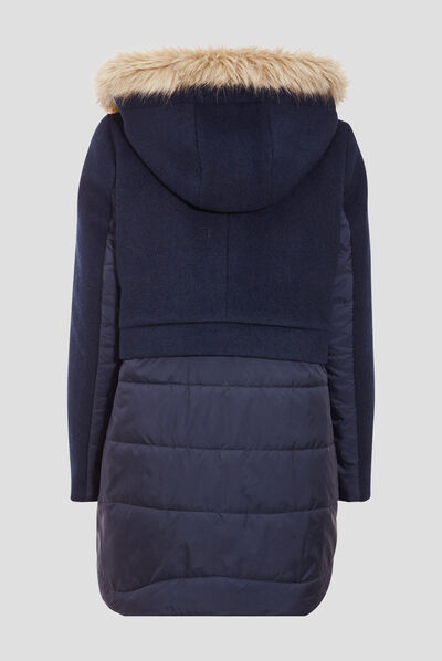 Doudoune longue bleu foncé femme