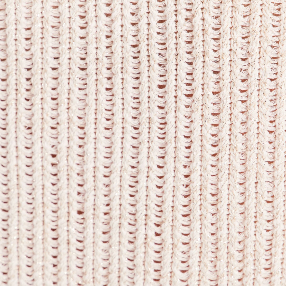 Pull ajour&eacute; col rond ecru femme