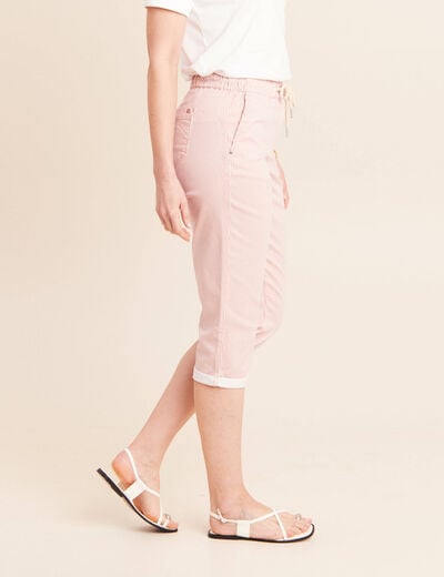 Pantacourt coupe mom large rose femme