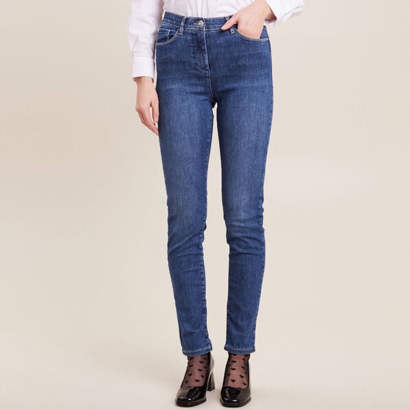 jean magique ajuste taille standard denim double stone femme Jean magique ajusté taille standard denim double stone femme