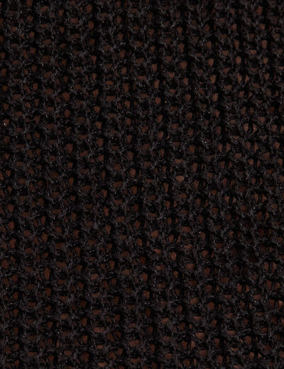 Pull manches longues ajouré noir femme