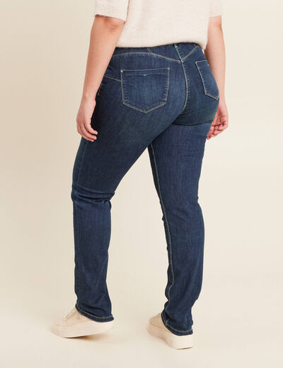 Jean coupe ajust&eacute;e long denim brut femme