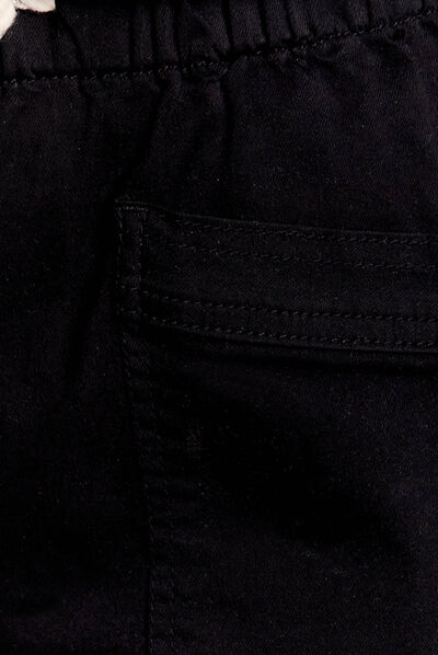 Pantalon flou à coulisse vert foncé femme