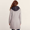 Manteau droit à capuche gris clair femme