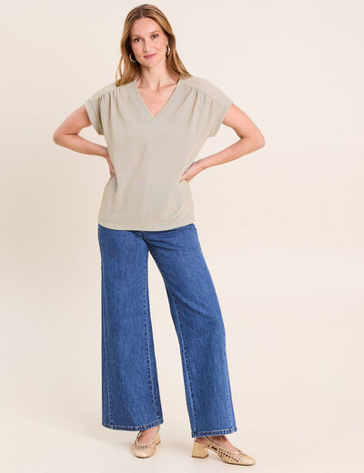 T-shirt manches courtes vert clair femme