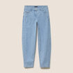 Jean coupe barrel 7/8&egrave;me denim bleach femme