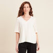 Blouse manches 3/4 ecru femme