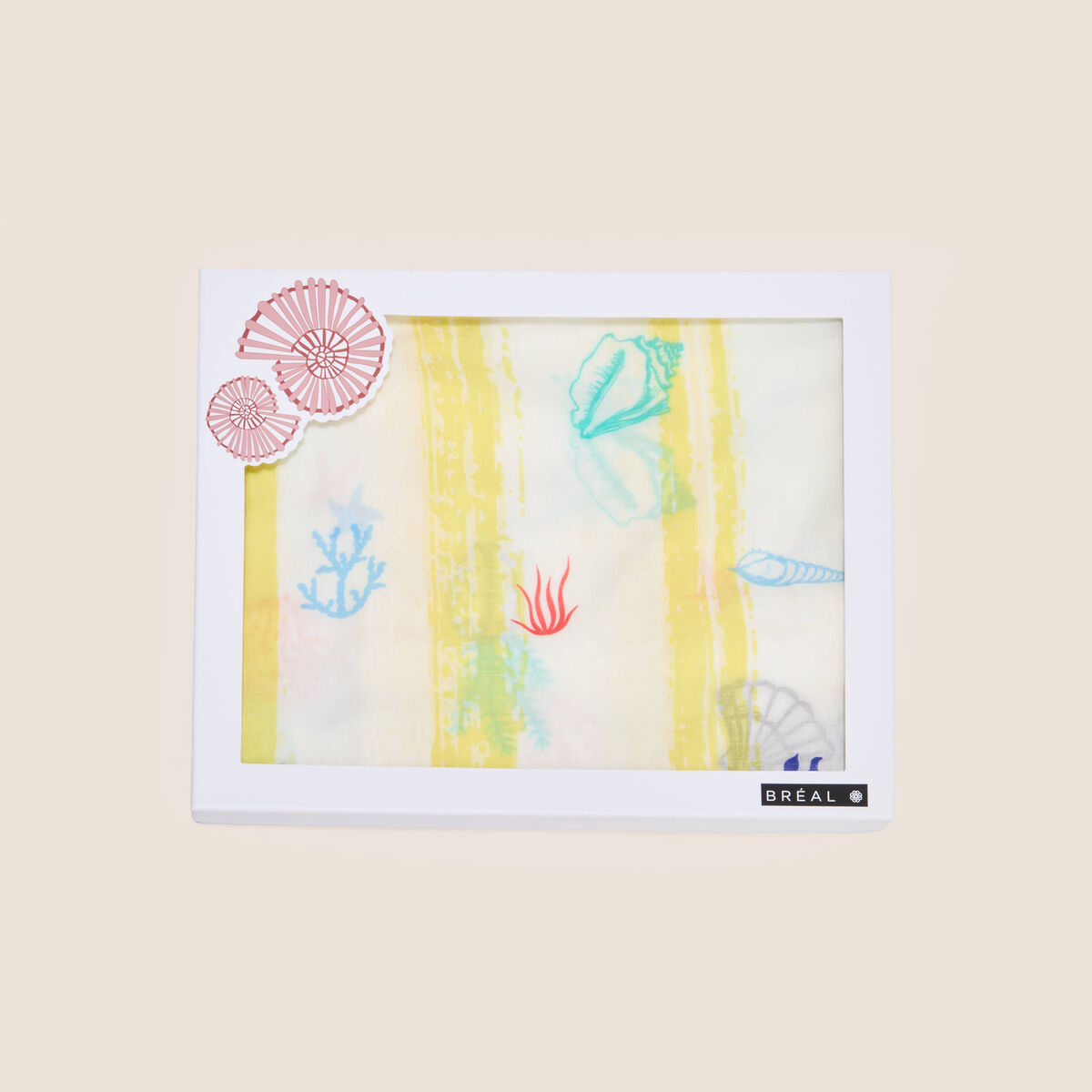 Foulard ou Par&eacute;o jaune pastel femme