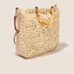 Sac tressé anses bambou ivoire femme
