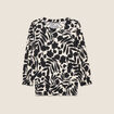 Blouse manches 3/4 noir femme