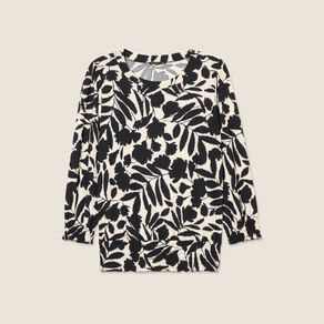 Blouse manches 3/4 noir femme