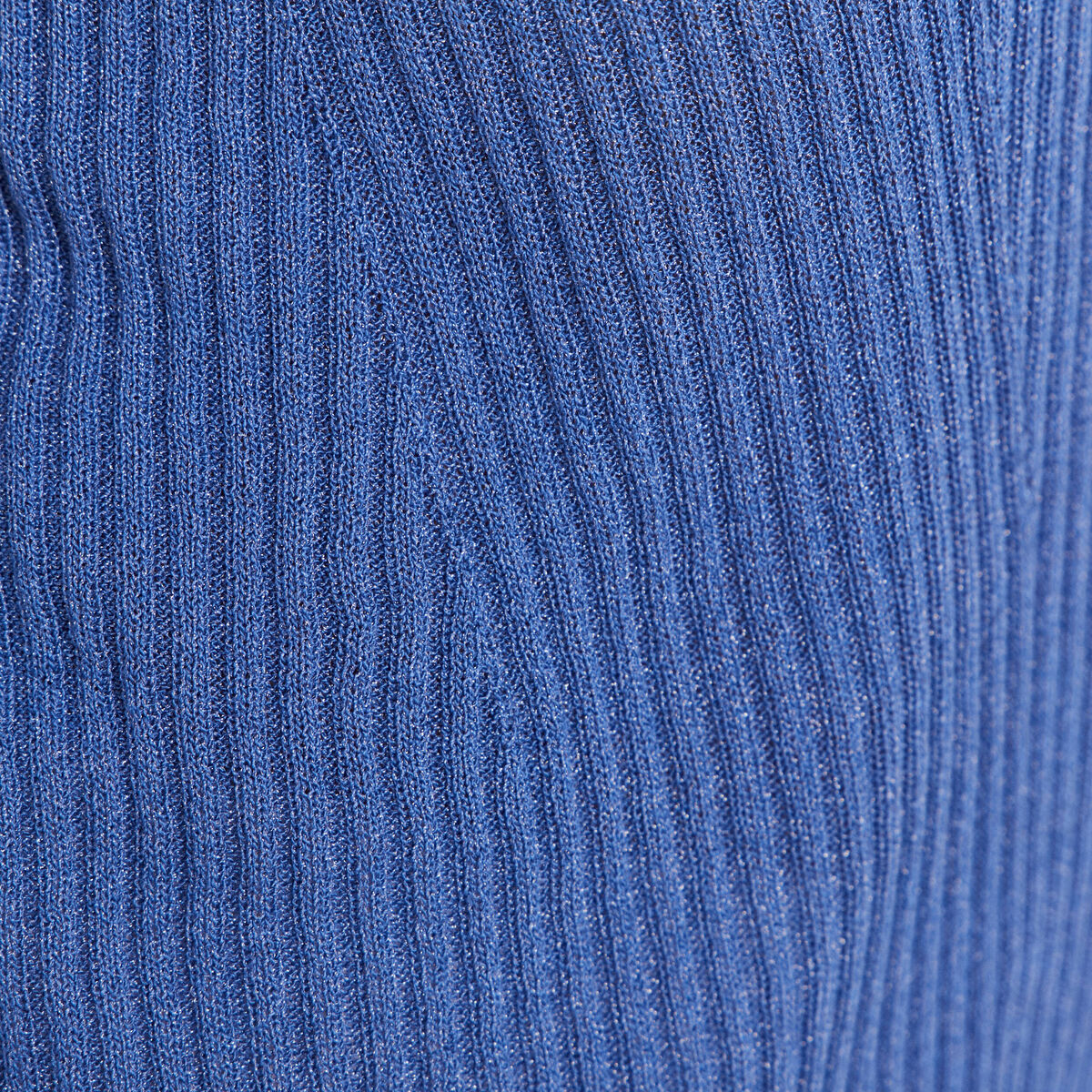 Pull col rond manches courtes bleu roi femme