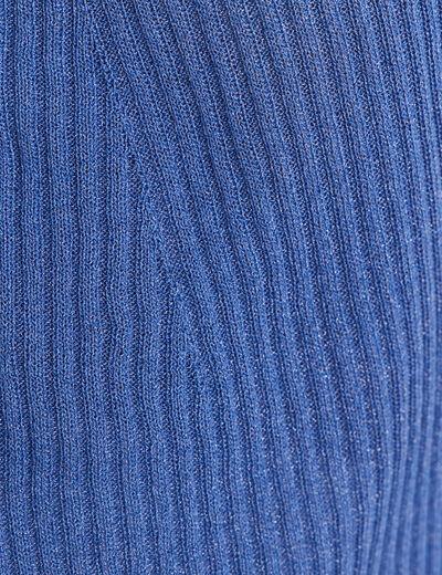 Pull col rond manches courtes bleu roi femme