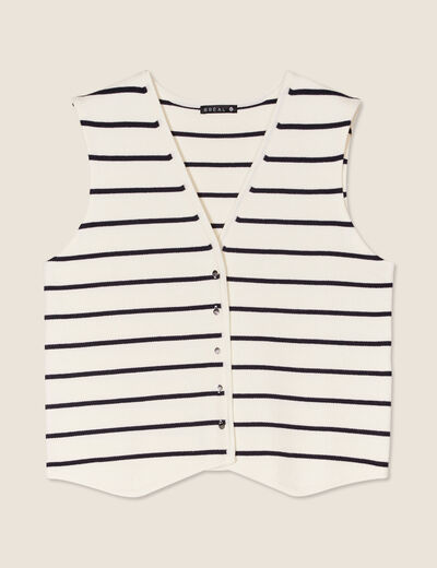 Gilet sans manches blanc femme
