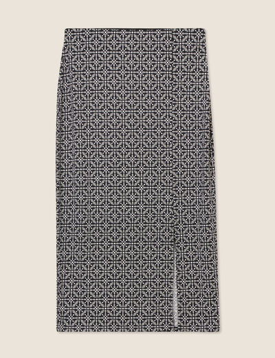 Jupe longue droite noir femme