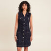 Robe droite en jean denim brut femme