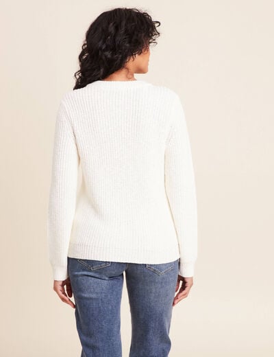 Bomber manches longues ecru femme