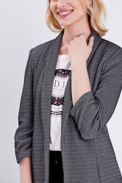 Veste esprit tailleur cintrée noir femme