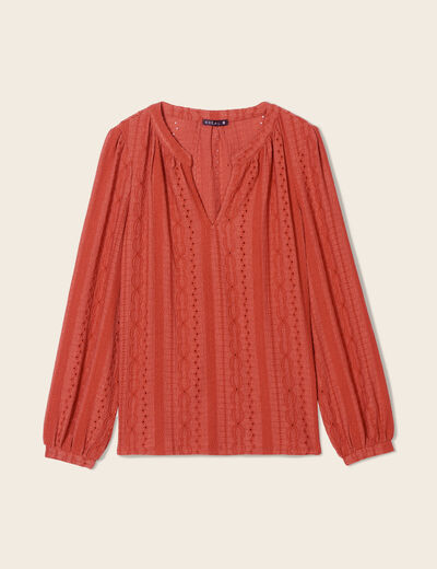 Blouse manches longues vieux rose femme