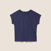 T-shirt col rond manches courtes bleu marine femme