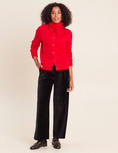 Pantalon en velours noir femme