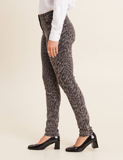 Jean magique ajusté taille standard marron femme