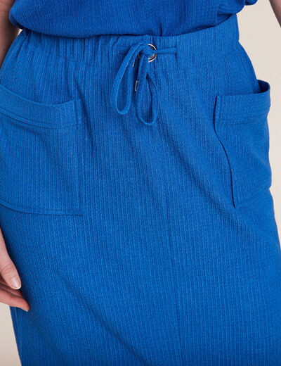 Jupe longue fourreau bleu electrique femme