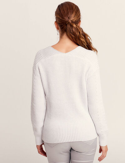 Pull manches longues gris argent femme