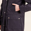 Parka &agrave; capuche doubl&eacute;e bleu fonc&eacute; femme