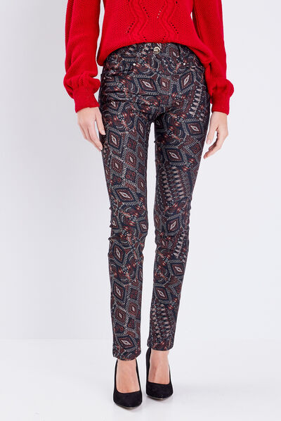Pantalon ajusté blanc femme