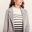 Manteau 2 en 1 droit &agrave; capuche gris clair femme