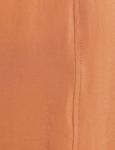 Pantalon taille haute 7/8&egrave;me resserr&eacute; beige femme