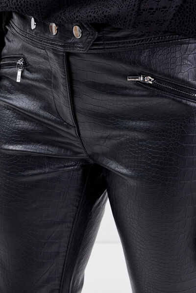 Pantalon ajusté noir femme