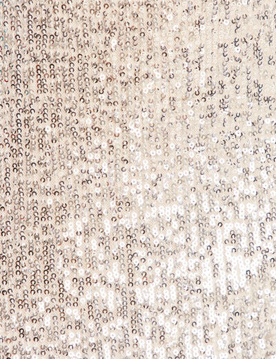 Jupe longue ajustée sequins gris argent femme