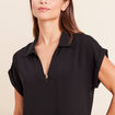 Blouse manches courtes noir femme