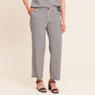 Pantalon large 7/8&egrave;me taille standard noir femme