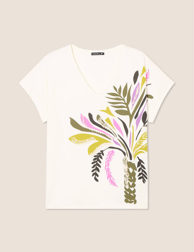 T-shirt manches courtes ecru femme