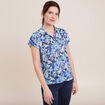 Chemise manches courtes bleu femme