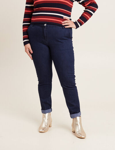Jean ajusté denim brut denim brut femme