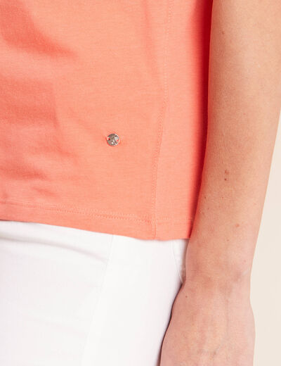 T-shirt manches courtes orange fluo femme