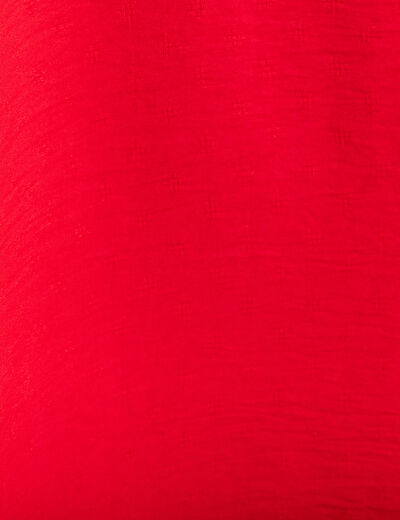 Robe évasée taille smockée rouge femme