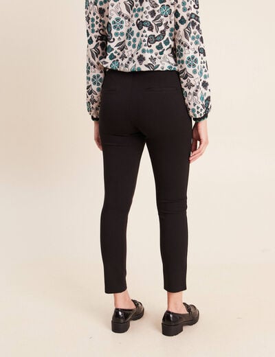 Legging 7/8&egrave;me taille bascul&eacute;e en maille noir femme